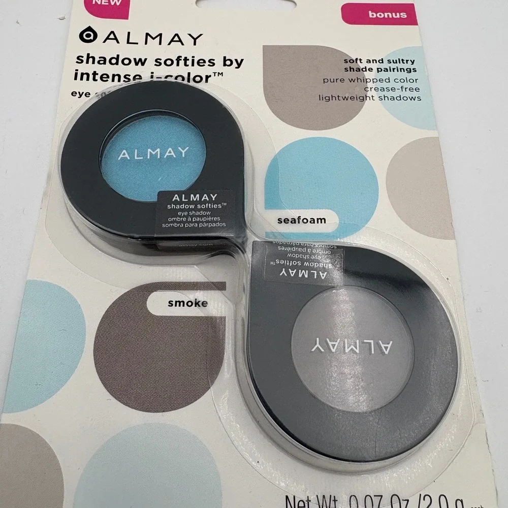 Almay Shadow Softies Intense i-Color Eye Shadow Duo Seafoam‎ Smoke NIP